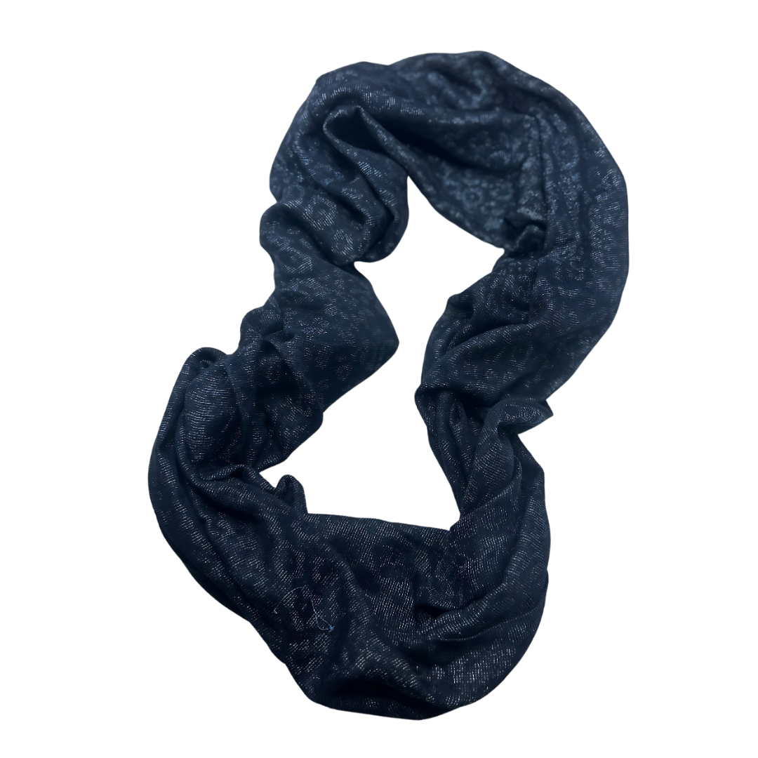 Elegant Blue and White Print Shimmer Infinity Scarf - Lightweight Fashion Accessory - Swaggy Steals