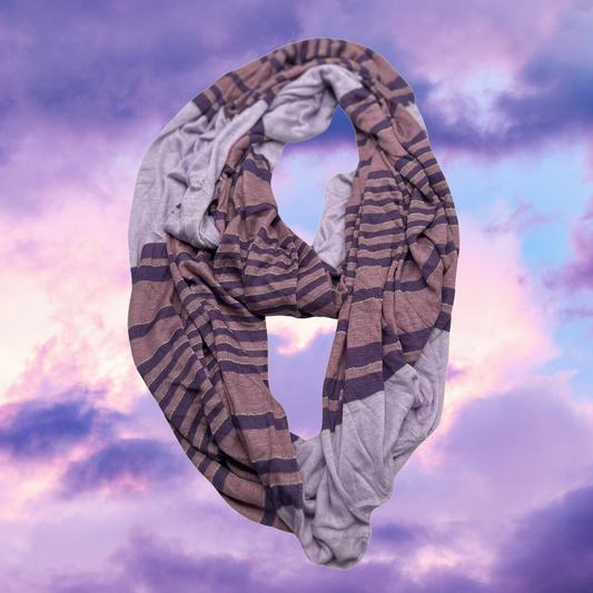 Shades of Purple Striped Infinity Scarf - Soft Versatile Fashion - Swaggy Steals